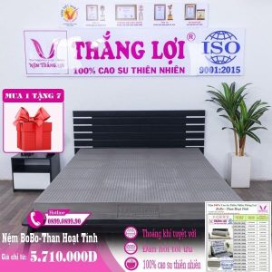 Nệm Cao Su 100% BoBo – Than Hoạt Tính 1m6 x 2m x 10cm