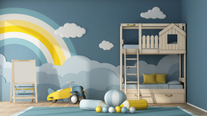 thiết kế phòng ngủ 2 giường cho bé gái