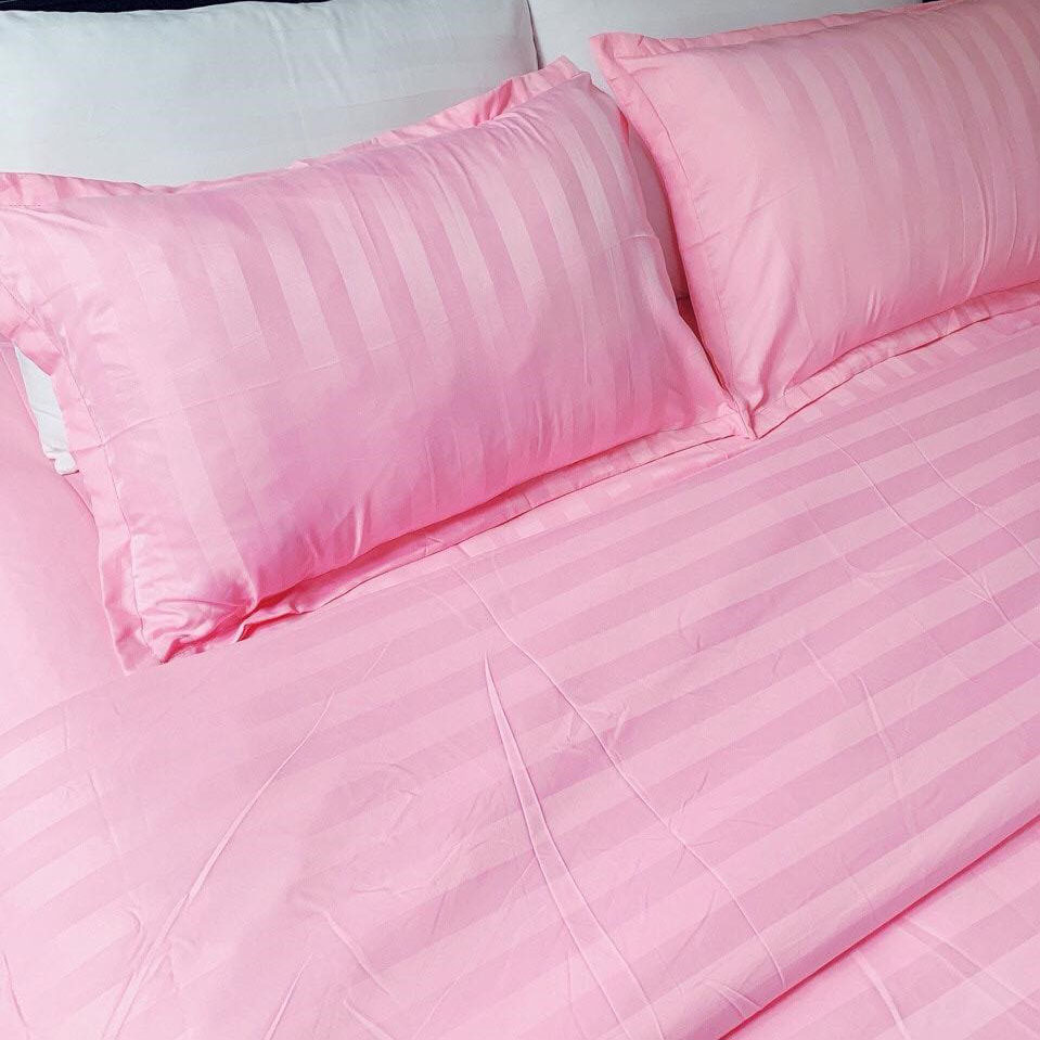 chăn ga gối đệm màu hồng